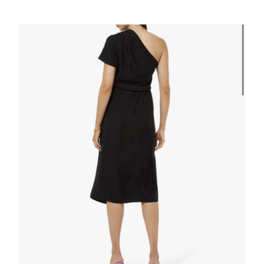 NWT VINCE Women’s One- shoulder Cascade Drape Dress In Black Size XL